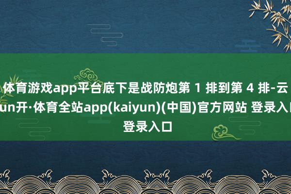 体育游戏app平台底下是战防炮第 1 排到第 4 排-云yun开·体育全站app(kaiyun)(中国)官方网站 登录入口