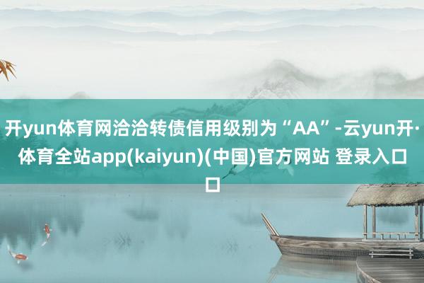 开yun体育网洽洽转债信用级别为“AA”-云yun开·体育全站app(kaiyun)(中国)官方网站 登录入口